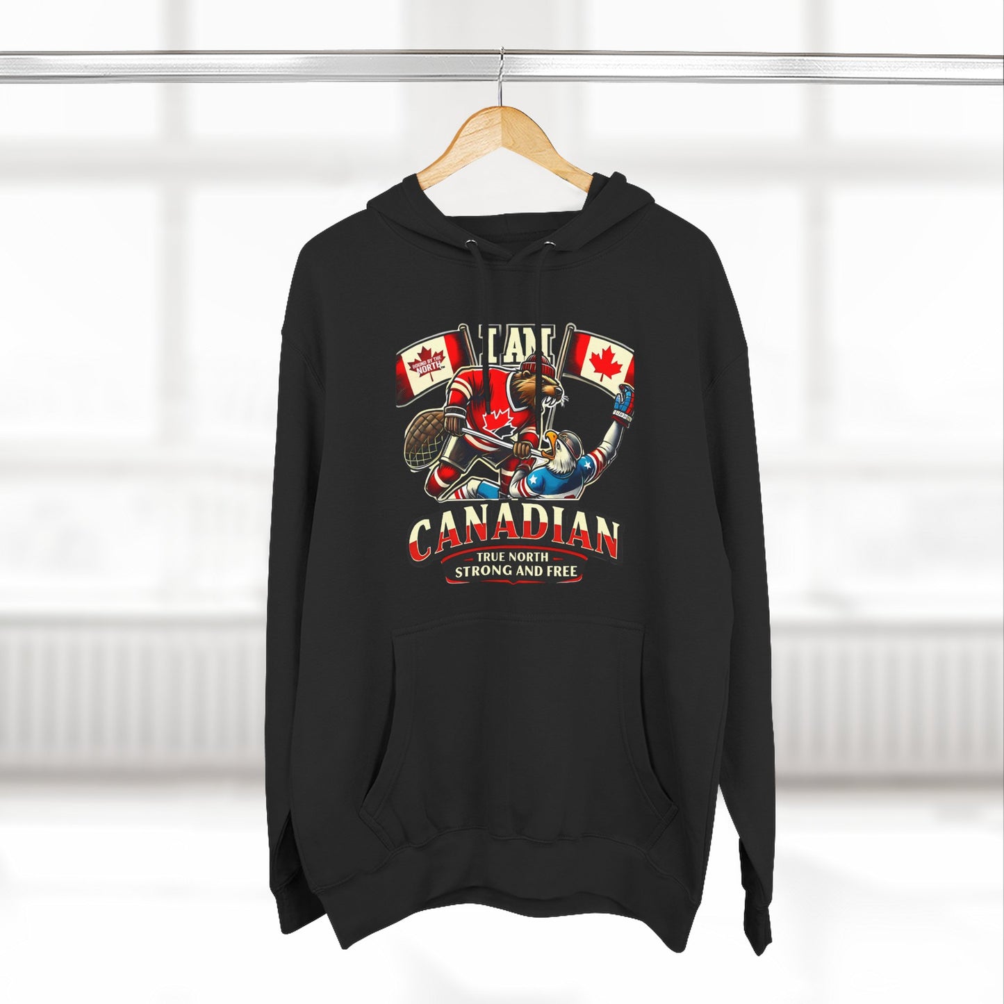 Proudly Canadian Fleece Hoodie - 'I Am Canadian' Design