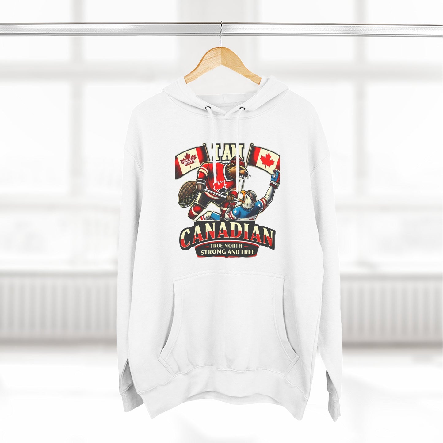 Proudly Canadian Fleece Hoodie - 'I Am Canadian' Design
