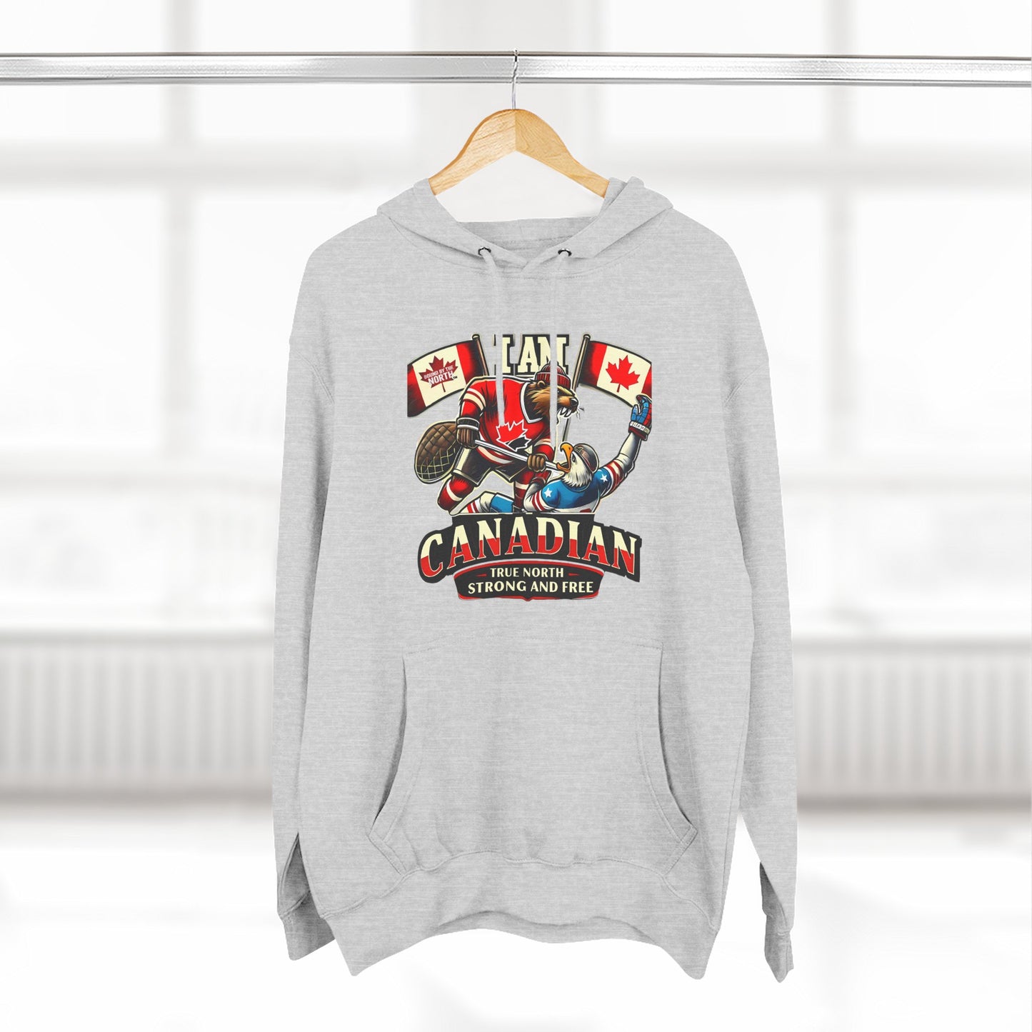 Proudly Canadian Fleece Hoodie - 'I Am Canadian' Design